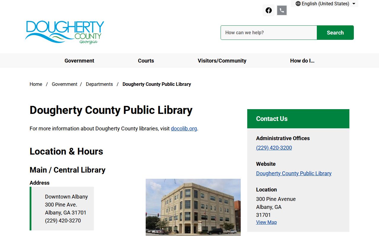 Dougherty County Public Library access page for Albany historical resident research